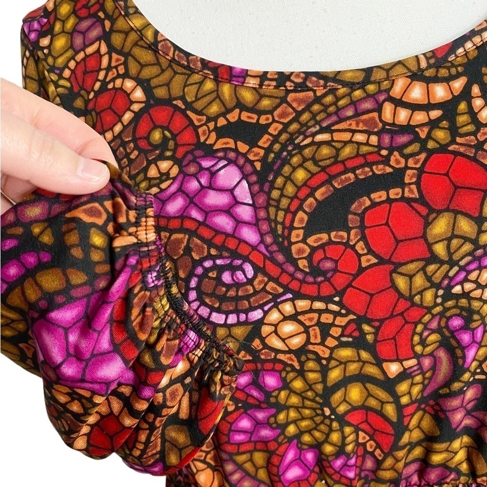 C'est La Vie Colorful Mosaic Print Midi Dress - Picture 4 of 13